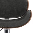 Marana Modern Bentwood Adjustable Height Lift Bar Stool in Gray Faux Leather