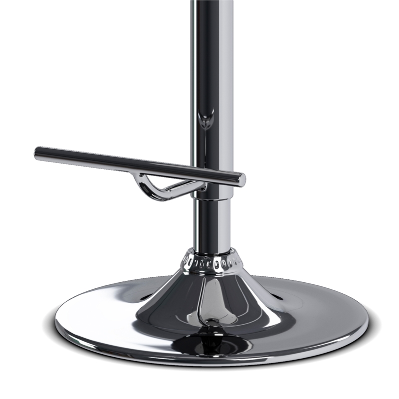 Marana Modern Bentwood Adjustable Height Lift Bar Stool in Gray Faux Leather