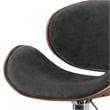 Marana Modern Bentwood Adjustable Height Lift Bar Stool in Gray Faux Leather