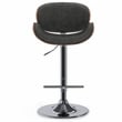 Marana Modern Bentwood Adjustable Height Lift Bar Stool in Gray Faux Leather