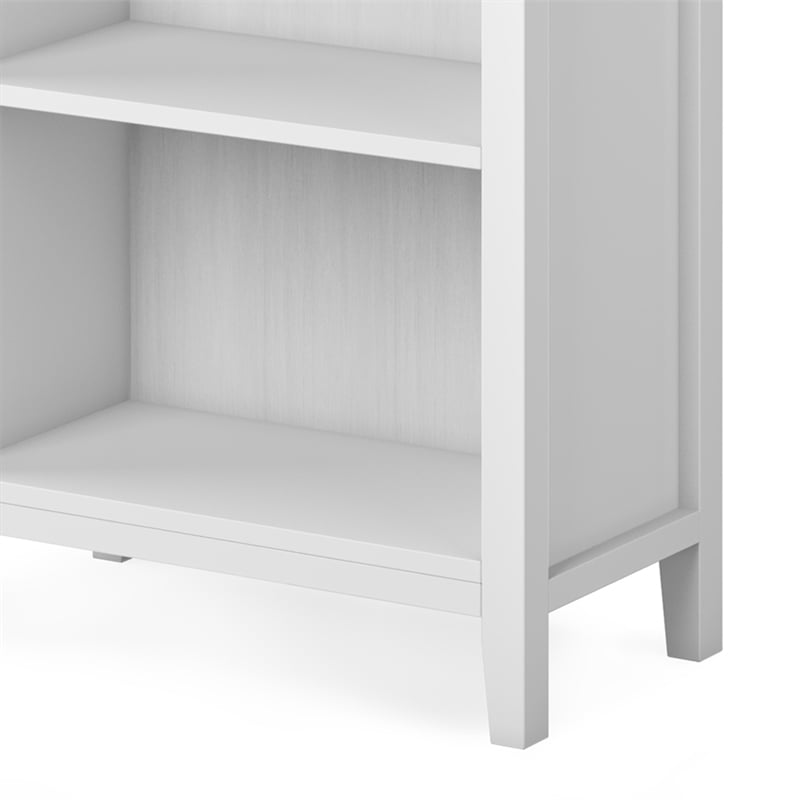 Artisan SOLID WOOD 72 inch x 26 inch Contemporary 5 Shelf Bookcase in White