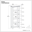 Artisan SOLID WOOD 72 inch x 26 inch Contemporary 5 Shelf Bookcase in White
