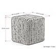 Zoey Boho Cube Woven Pouf in Maroon Cotton and Wool