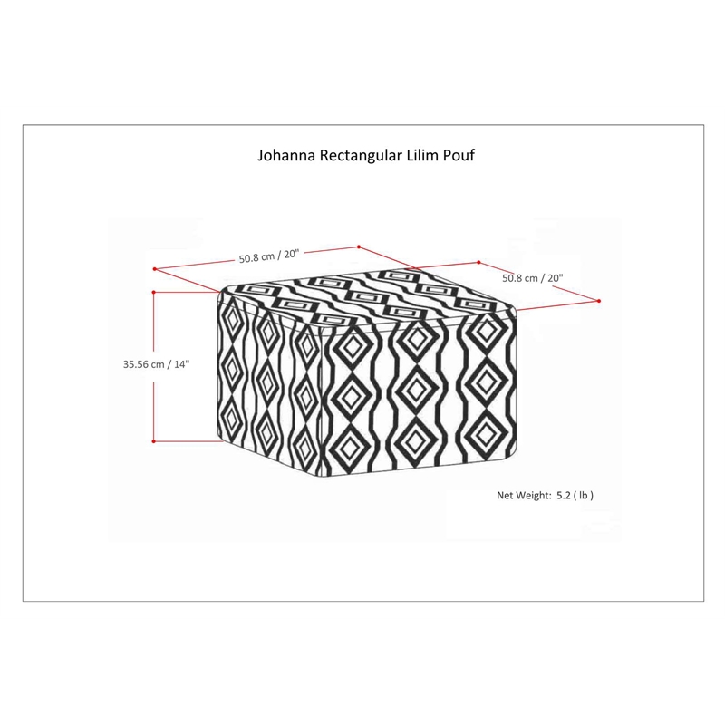 Johanna Boho Round Pouf in Multi-Color Jute