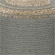 Serena Contemporary Round Braided Pouf in Dove Gray Cotton