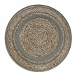 Serena Contemporary Round Braided Pouf in Dove Gray Cotton