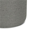Serena Contemporary Round Braided Pouf in Dove Gray Cotton