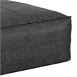 Brody Boho Square Pouf in Distressed Black Faux Leather