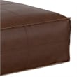 Brody Boho Square Pouf in Distressed Dark Brown Faux Leather
