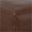 Brody Boho Square Pouf in Distressed Dark Brown Faux Leather