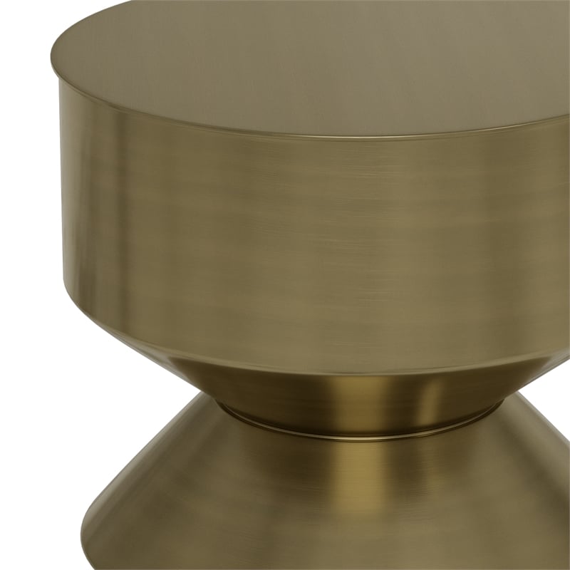 Miller  Modern 14 inch Wide Metal Side Table in Black&Brass