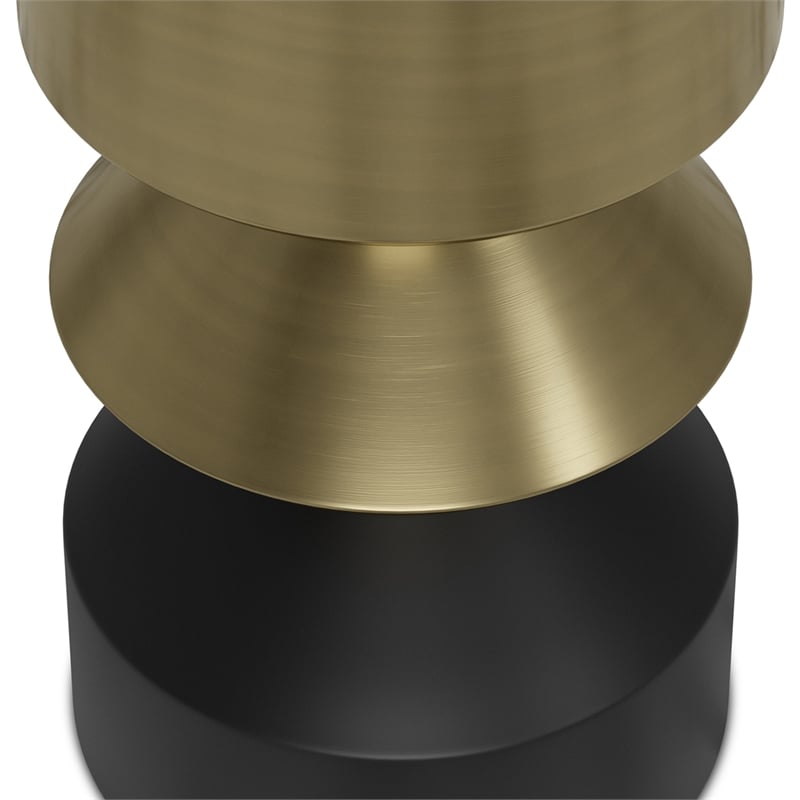 Miller  Modern 14 inch Wide Metal Side Table in Black&Brass