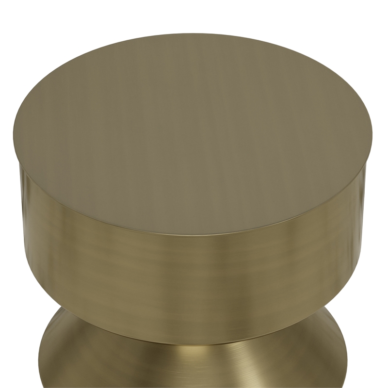 Miller  Modern 14 inch Wide Metal Side Table in Black&Brass