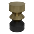 Miller  Modern 14 inch Wide Metal Side Table in Black&Brass