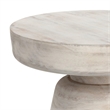 Simpli Home Robbie Solid Wood Round Accent Table in Distressed White Wash