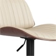 Goulding Modern Adjustable Swivel Bar Stool in Cream Vegan Faux Leather