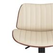 Goulding Modern Adjustable Swivel Bar Stool in Cream Vegan Faux Leather