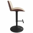 Goulding Modern Adjustable Swivel Bar Stool in Cream Vegan Faux Leather