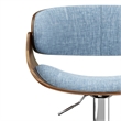 Amery  Adjustable Swivel Bar Stool in Denim Blue Linen Look Fabric