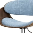 Amery  Adjustable Swivel Bar Stool in Denim Blue Linen Look Fabric