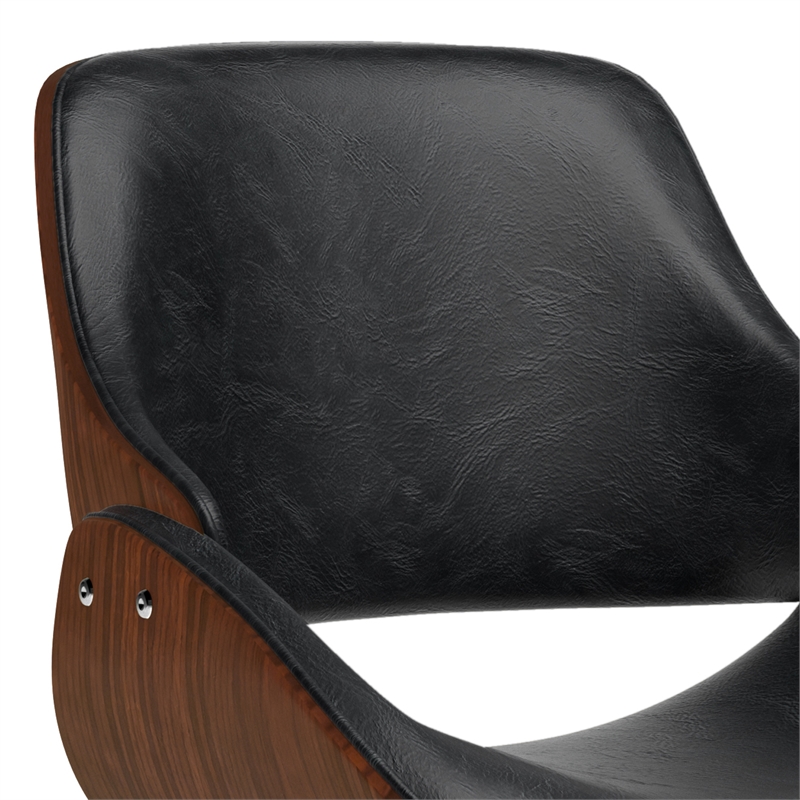 Malden  Bentwood Dining Chair in Distressed Black Faux Leather