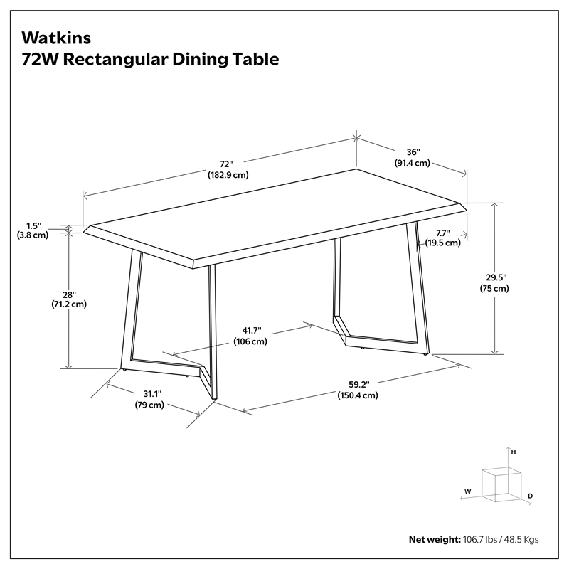 Watkins SOLID WOOD and Metal72x36