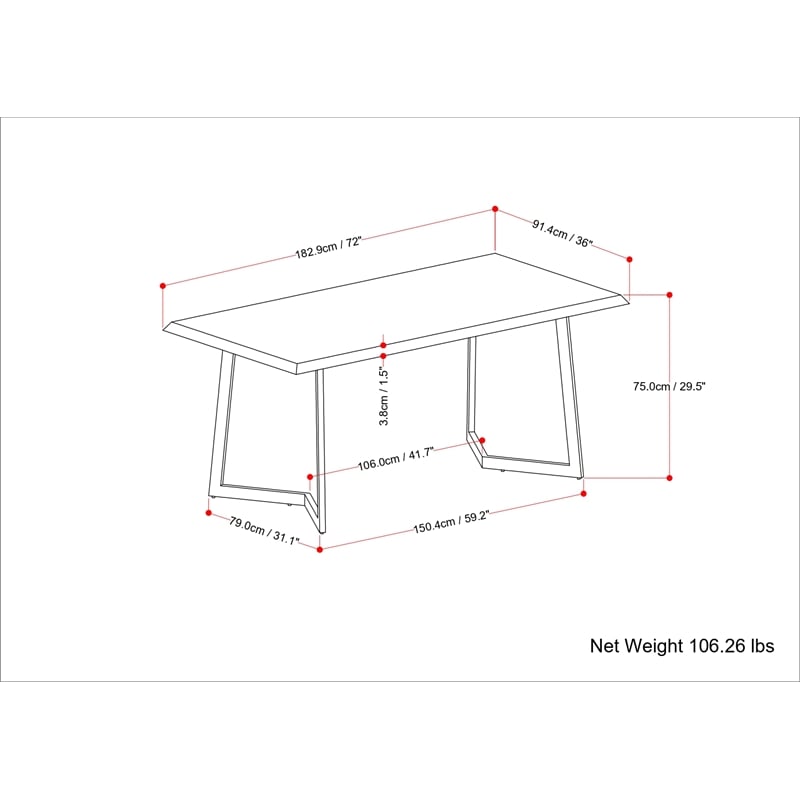 Watkins SOLID WOOD and Metal72x36