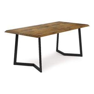 Watkins SOLID WOOD and Metal72x36&quotDiningTable with Inverted Base in Light Brown