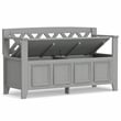 Amherst 48 inch Wide Solid Wood Transitional Entryway Bench in Fog Gray