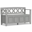 Amherst 48 inch Wide Solid Wood Transitional Entryway Bench in Fog Gray