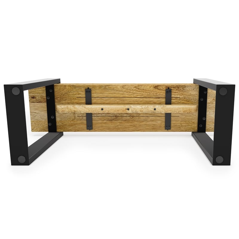Nessa SOLID MANGO WOOD 42 inch Wide Industrial Contemporary Bench in Natural