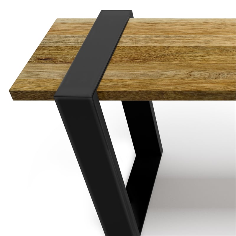 Nessa SOLID MANGO WOOD 42 inch Wide Industrial Contemporary Bench in Natural