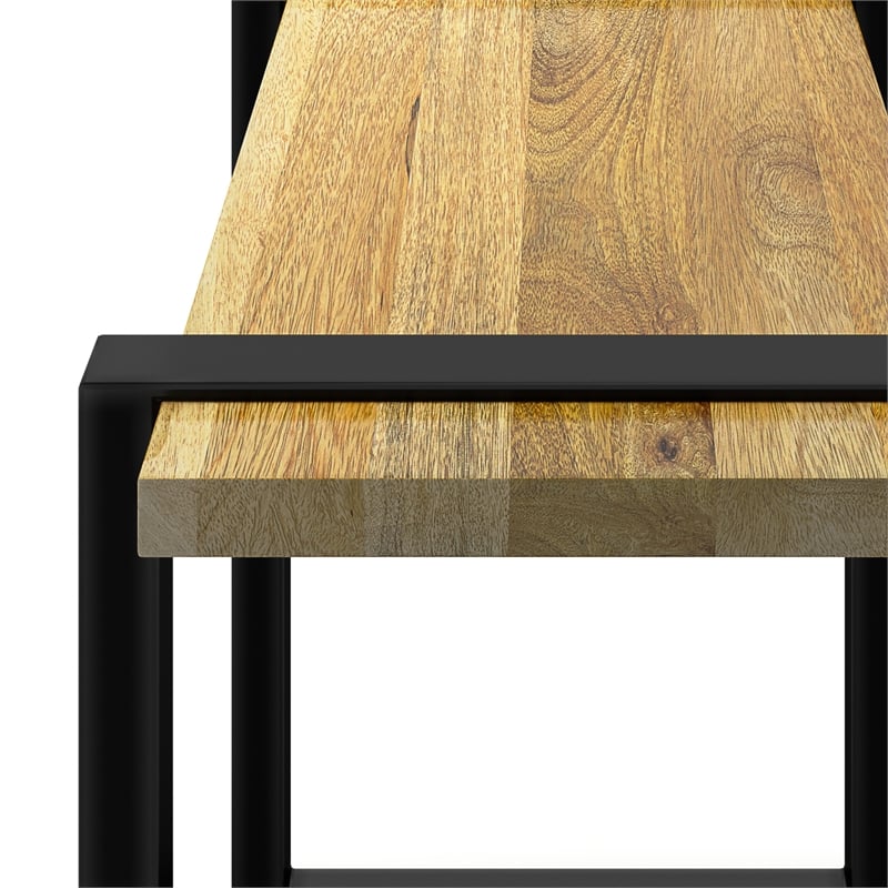 Nessa SOLID MANGO WOOD 42 inch Wide Industrial Contemporary Bench in Natural