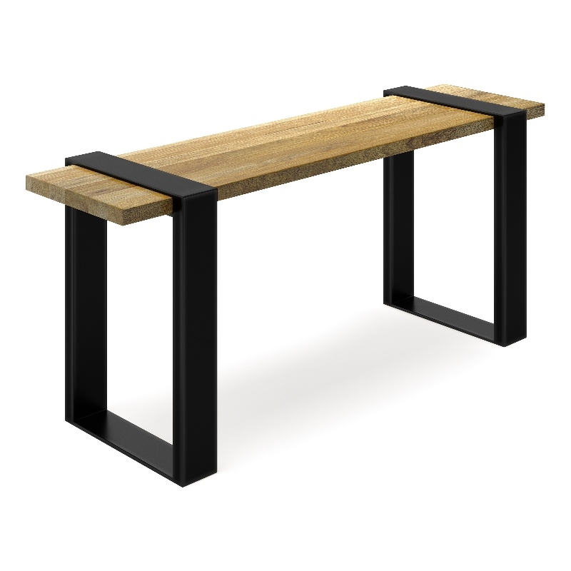 Nessa SOLID MANGO WOOD 42 inch Wide Industrial Contemporary Bench in Natural