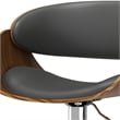 Simpli Home Amery Faux Leather Adjustable Swivel Bar Stool in Charcoal Gray