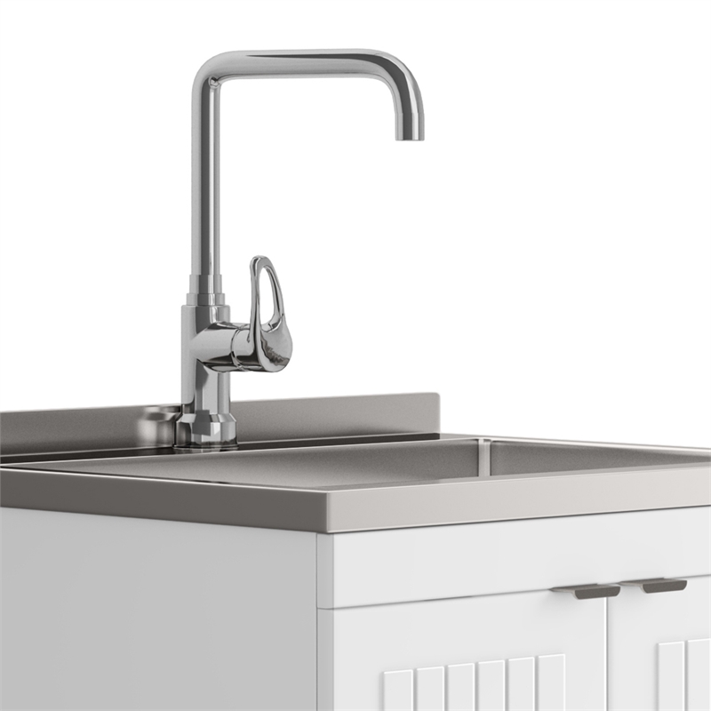 Murphy All-In-One 24-inch Laundry Utility Sink and Cabinet in Pure White