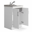 Kyle Transitional 24 inch Laundry Cabinet with Faucet and Stainless Steel Sink