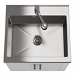 Kyle Transitional 24 inch Laundry Cabinet with Faucet and Stainless Steel Sink