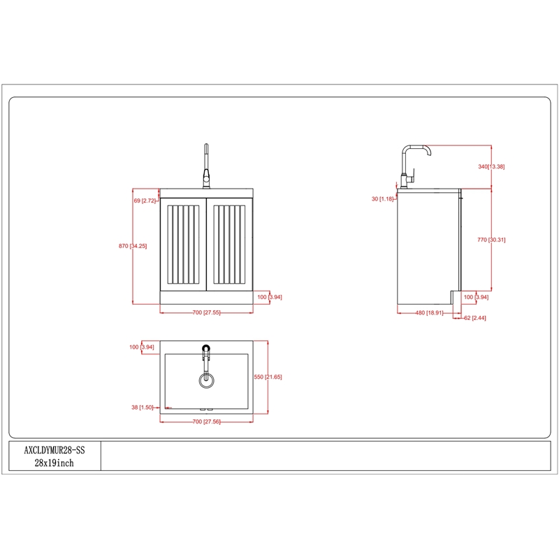 Murphy All-In-One 28-inch Laundry Utility Sink and Cabinet in Pure white