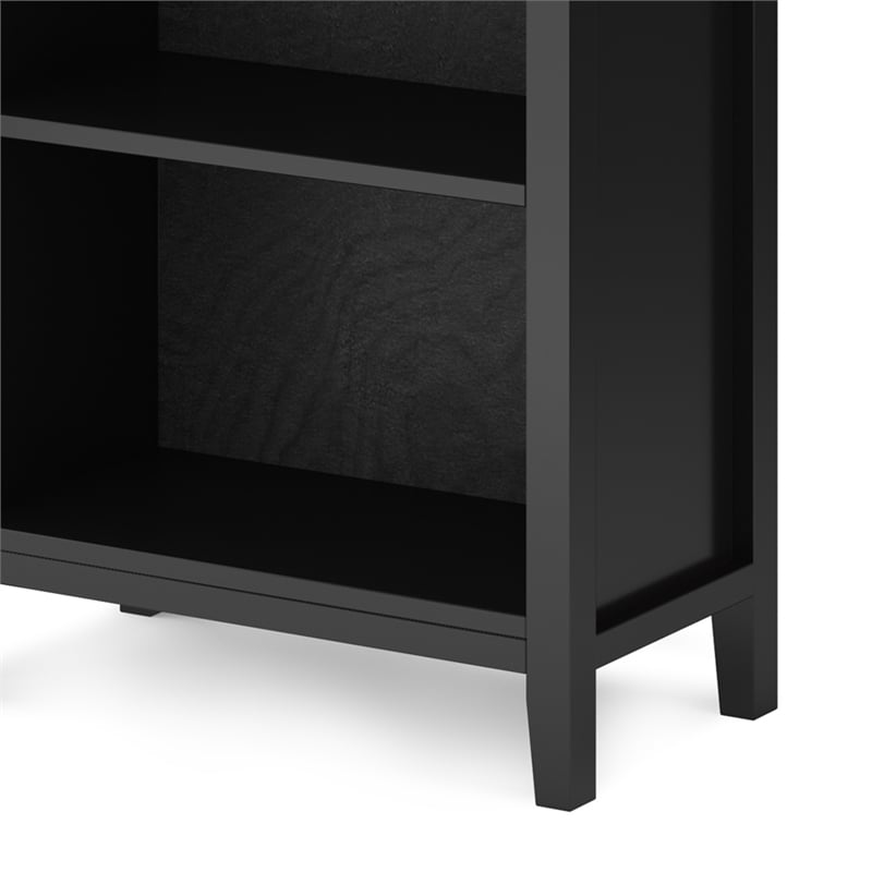 Artisan SOLID WOOD 72 inch x 26 inch Contemporary 5 Shelf Bookcase in Black