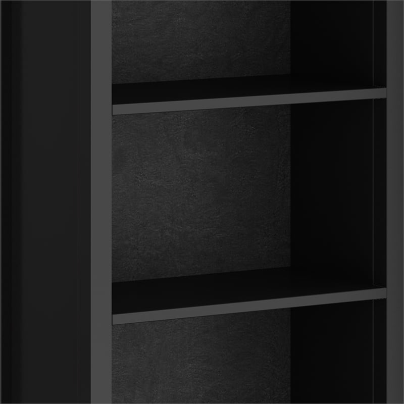 Artisan SOLID WOOD 72 inch x 26 inch Contemporary 5 Shelf Bookcase in Black