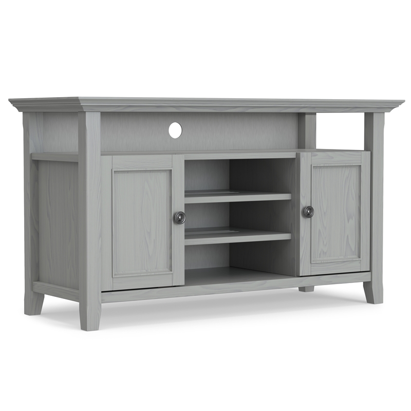 Amherst 54 inch Wide Solid Wood Transitional TV Stand in Fog Gray