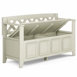 Amherst 48 inch Wide Solid Wood Transitional Entryway Bench in Antique White