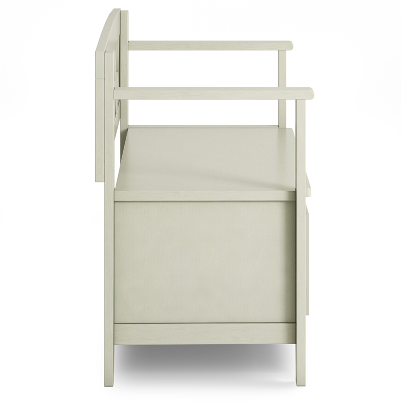 Amherst 48 inch Wide Solid Wood Transitional Entryway Bench in Antique White