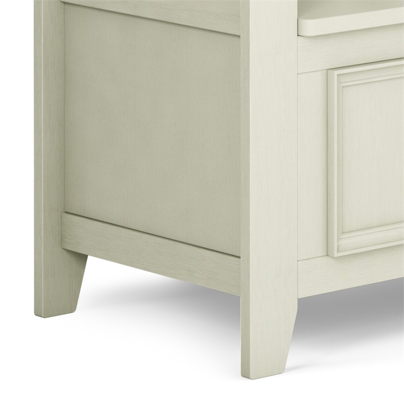 Amherst 48 inch Wide Solid Wood Transitional Entryway Bench in Antique White