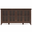 Artisan SOLID WOOD 66 inch Wide  Wide 4 Door Storage Cabinet in Russet Brown