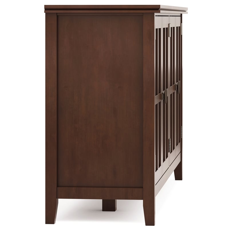 Artisan SOLID WOOD 66 inch Wide  Wide 4 Door Storage Cabinet in Russet Brown