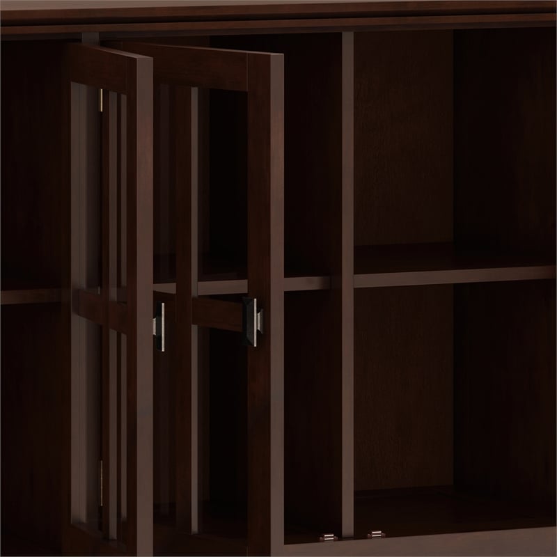 Artisan SOLID WOOD 66 inch Wide  Wide 4 Door Storage Cabinet in Russet Brown
