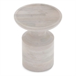 Haynes 16 inch Wide Solid Mango Boho Accent Table in White Wash & Assembled