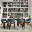 Simpli Home Lowell Modern Bentwood Dining Chair in Light Turquoise Blue